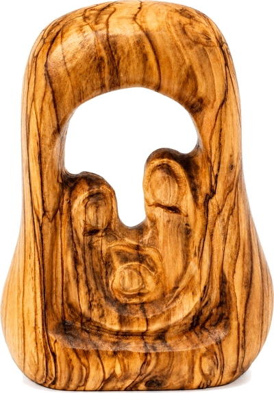 1 Olive Wood Faceless Holy Family Nativity Statue Bethlehem Minimalist