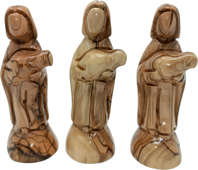 Olive Wood Good Shepherd Jesus with Lamb Statue