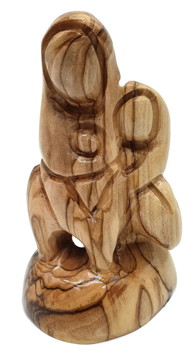 Handcrafted Olive Wood Holy Family Flight to Egypt Statue 4.4 Inch