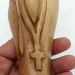 Discover Tranquility: 8" Praying Virgin Mary Olive Wood Carving Statue from Bethlehem - Timeless Spiritual Elegance