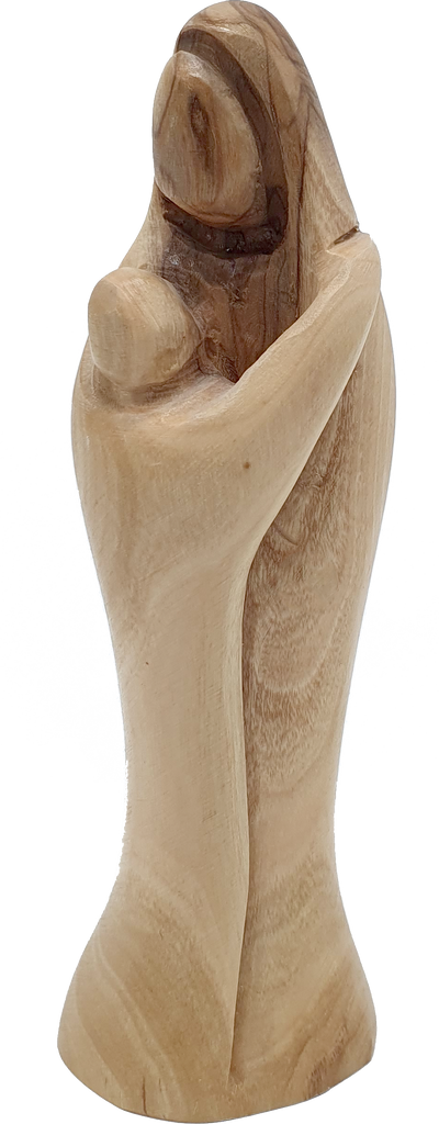 Virgin Mary and Baby Jesus Handcrafted Olive Wood Statue 5.3 Inch
