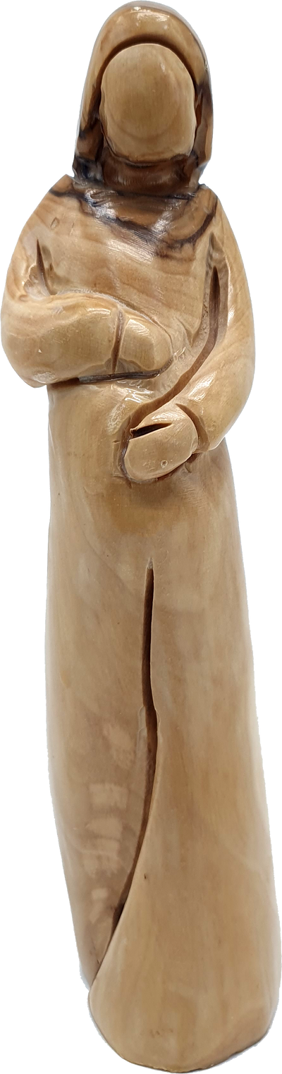 Olive Wood Blessed Mother Carrying Statue from Bethlehem