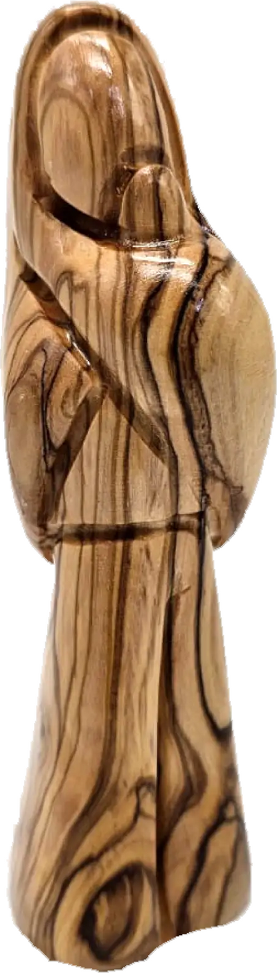 Handcrafted Olive Wood Virgin Mary and Jesus Statue from Bethlehem