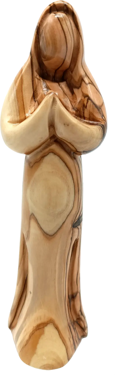 Hand-Carved Olive Wood Virgin Mary Statue 7.5 Inch