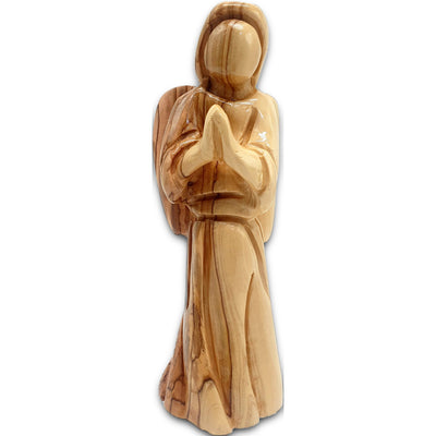 Hand-carved olive wood angel from Bethlehem, Holy Land — a timeless religious keepsake crafted by skilled artisans.