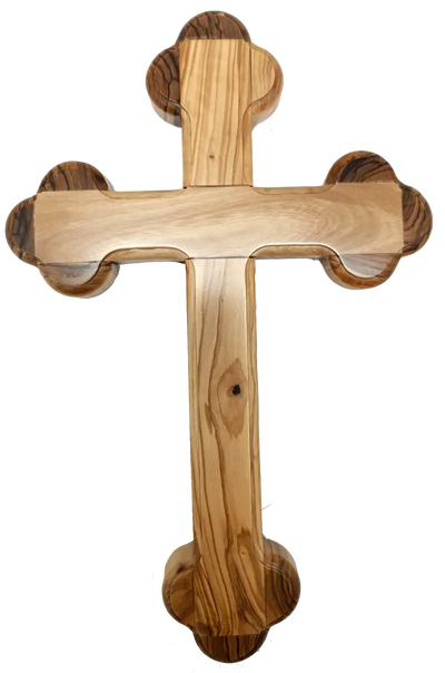 Bethlehem olive wood cross handcrafted with 14 stations design