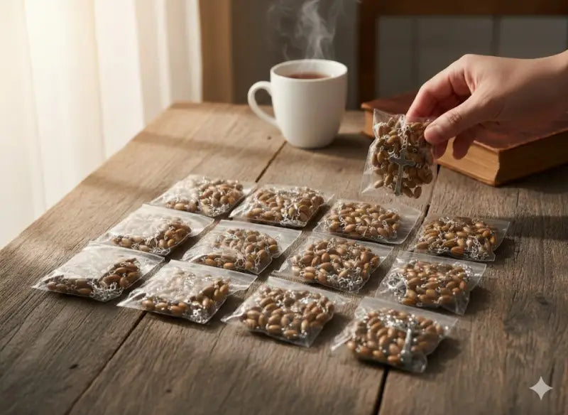 Catholic rosary set – 12 pieces with individual plastic bags | 63 cm prayer beads - rosaries