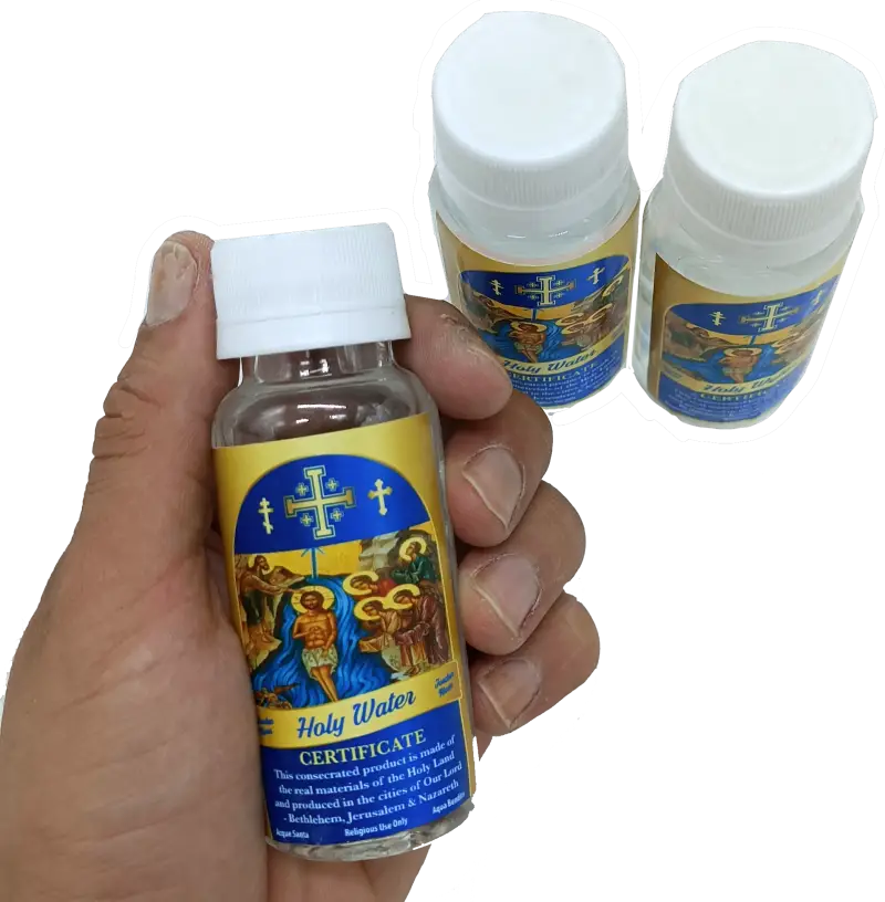 Certified holy water from the jordan river – 3.9’’ bottle (75g) | blessed in bethlehem jerusalem & nazareth