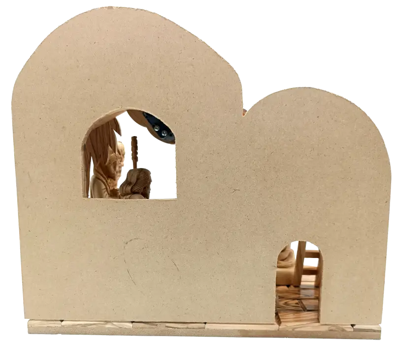 Hand-carved olive wood nativity set from bethlehem – complete christmas scene with stable and figurines - nativities