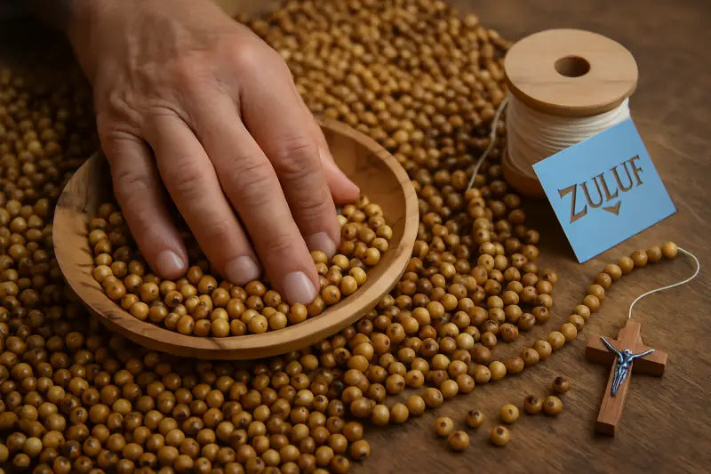 Hand crafted 5mm olive wood beads from bethlehem