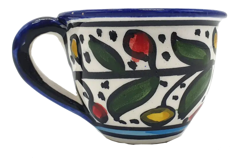 Hand painted ceramic coffee mug modern elegant artisanal design - cr056