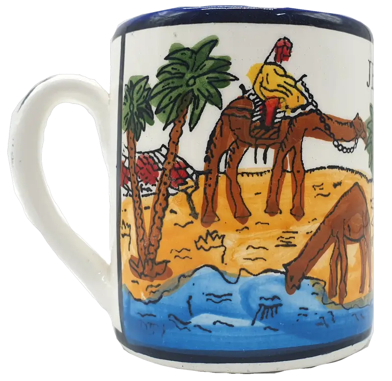 Hand-painted ceramic tea mug for a stylish dining table - cr037 jerusalem