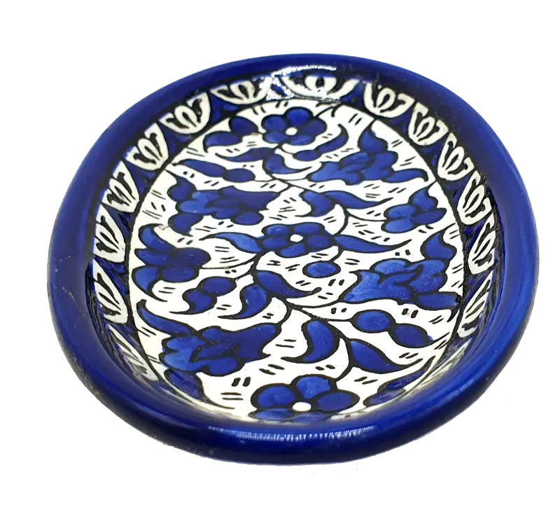 Handcrafted hebron ceramic plate authentic palestinian pottery 6.5x3.5 cr001
