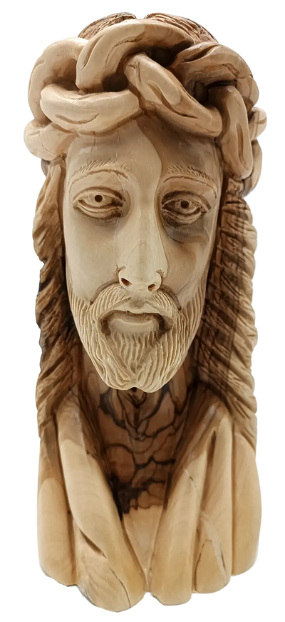 Handmade olive wood jesus statue religious art from bethlehem - figures