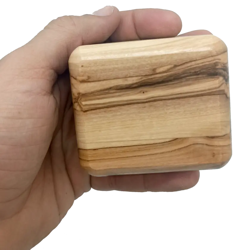 Handmade olive wood jewelry keepsake box from israel - boxes olive wood