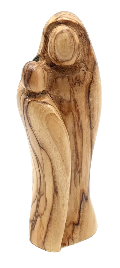 Handmade olive wood mary and jesus statue from holy land - figures