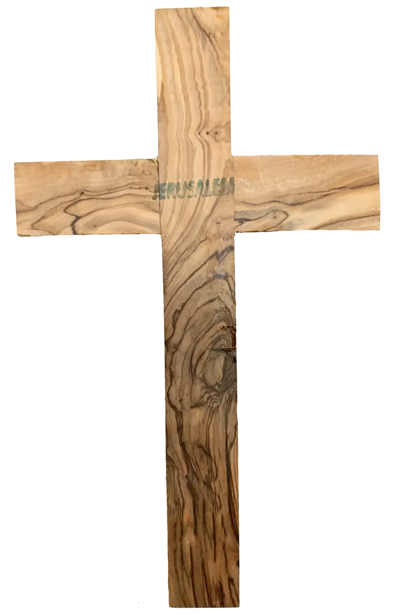 Jerusalem olive wood catholic cross handcrafted