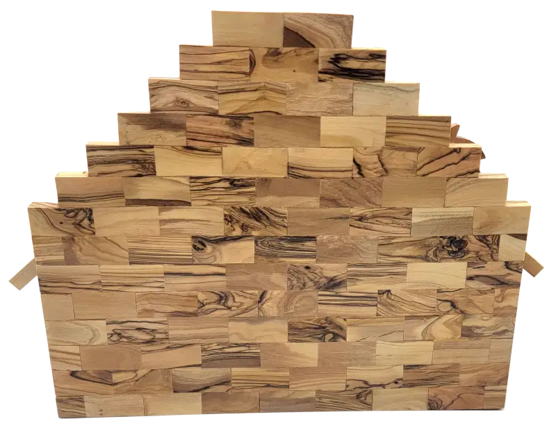 Large olive wood nativity stable – hand-carved bethlehem christmas manger backdrop - nativities