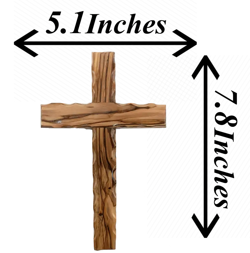 Minimalist bethlehem olive wood cross for spiritual elegance 20cm