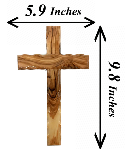 Minimalist bethlehem olive wood cross for spiritual elegance 25cm