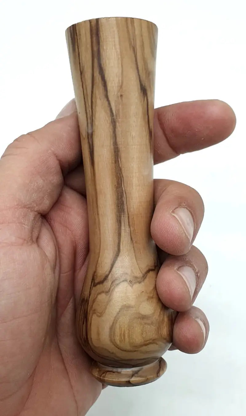Olive wood anointing oil bottle handmade from bethlehem holy land - lathe
