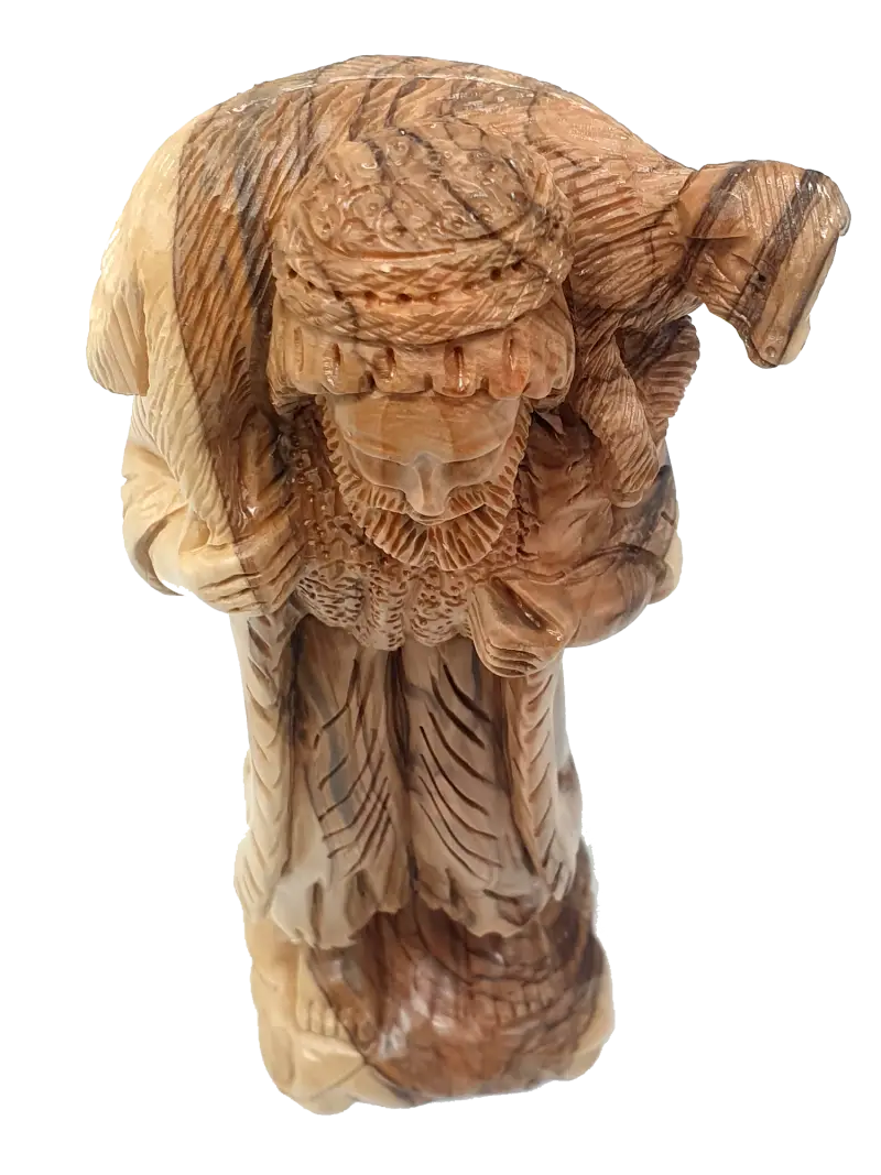 Olive wood good shepherd sculpture from the holy land - figures