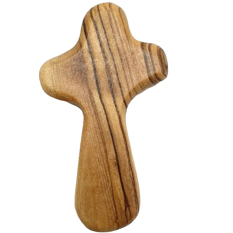 Olive wood hand held comfort cross from holy land in multiple sizes - small 6cm / 2.4 inches / 1 - crosses