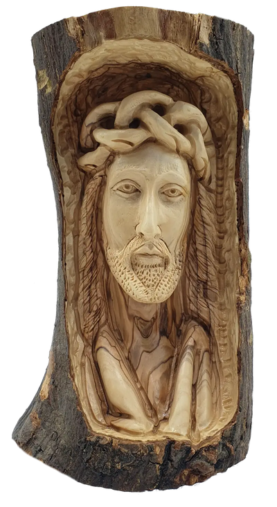 Olive wood jesus head sculpture from the holy land bethlehem - figures