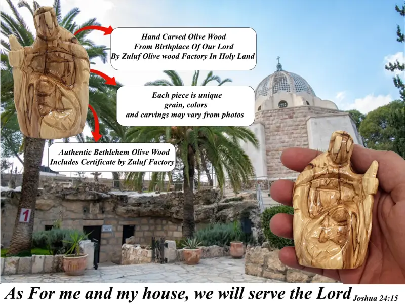 Olive wood nativity figurine set classic religious decoration - figures