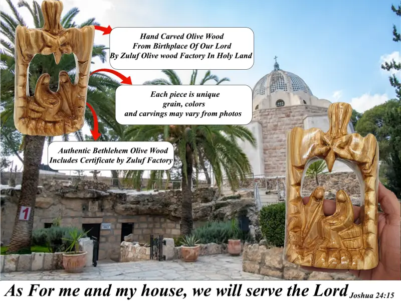 Olive wood nativity scene sculpture hand carved in the holy land - figures