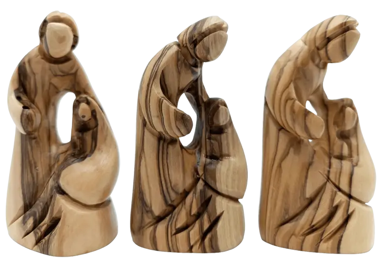 Wooden holy family olive wood nativity from the land bethlehem