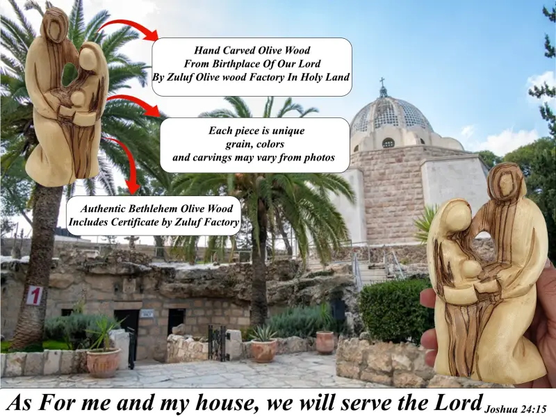 Zuluf handcrafted olive wood family figurine