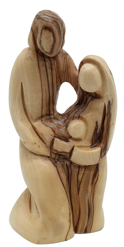 Zuluf handcrafted olive wood family figurine