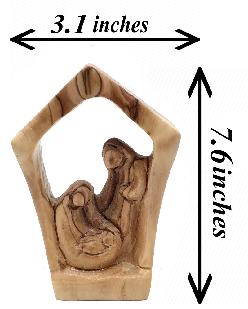 Zuluf holy family wooden nativity set olive wood figurine from bethlehem