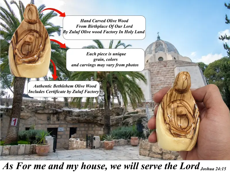 Zuluf very small wooden holy family carving for home decor - figures