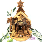 Zuluf Olive wood hand made Nativity with bell 15cm NAT200
