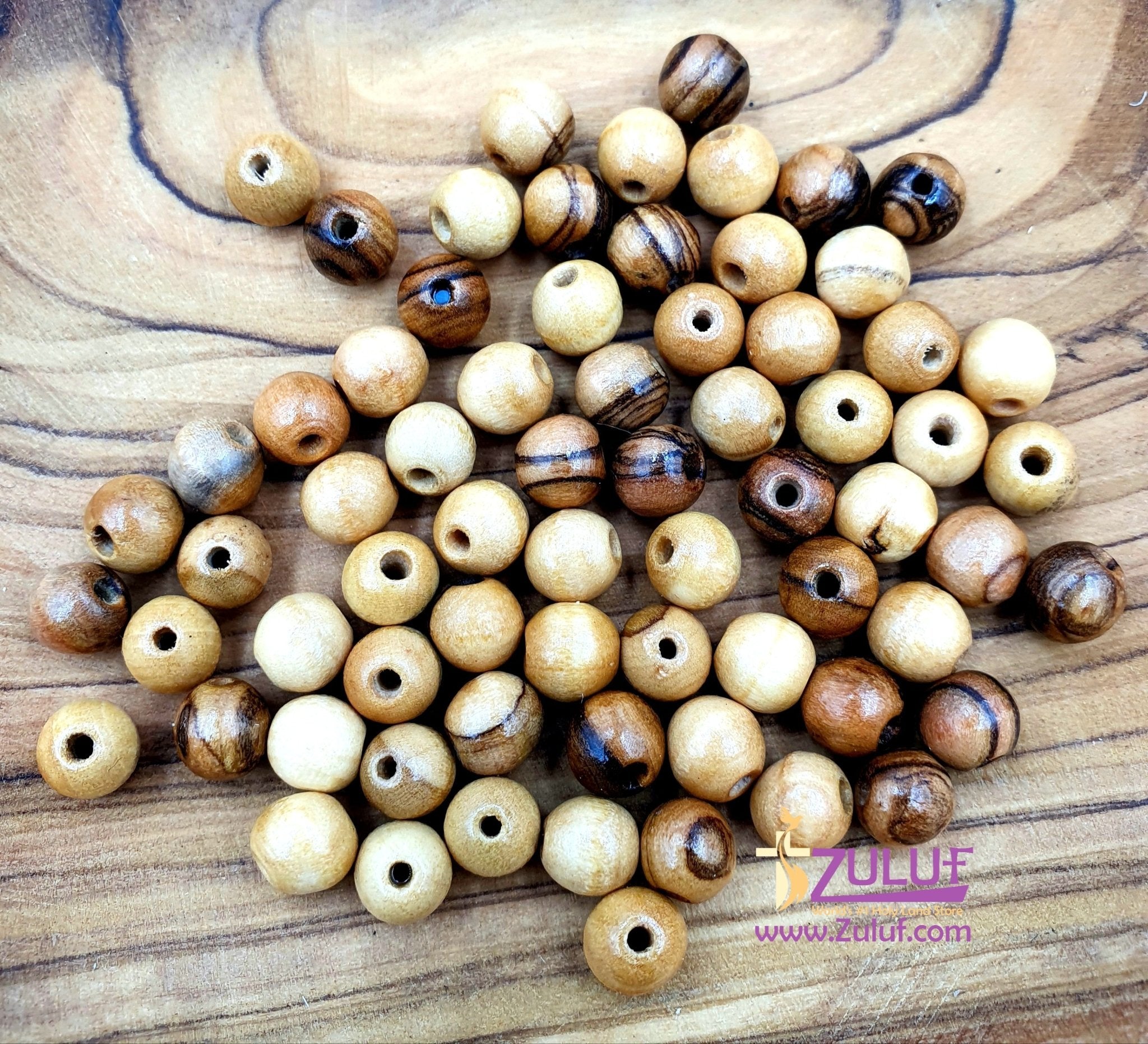 Bethlehem Olive Wood Beads 6mm rosary supplies round beads ( 60 Beads ) BEAD200 - Zuluf