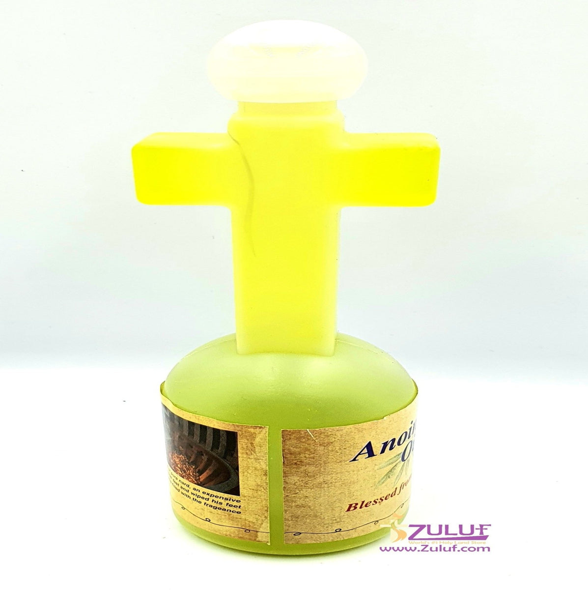 Anointing Holy Oil Bottle With Orthodox Cross Motive Enamel Gold