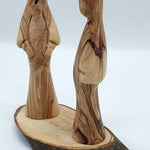 Embrace Divine Motherhood with Zuluf's Olive Wood Mary and Elizabeth Statues - Handcrafted in Bethlehem, 5.5 Inches - Zuluf