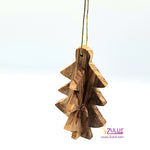 Hand Carved Tree Olive Wood Ornament 3d Made In Bethlehem Zuluf - (ORN008) - Zuluf