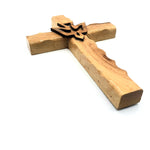 Olive Wood Dove Cross from Bethlehem - Handcrafted Symbol of Holy Spirit & Peace - Zuluf
