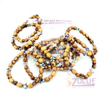Olive wood hand made bracelet with colored bierds BRA043 - Zuluf