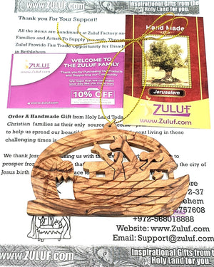 Olive Wood Noah's Ark Christmas Ornament - Fair Trade & Handmade - Zuluf ORN033 - Zuluf