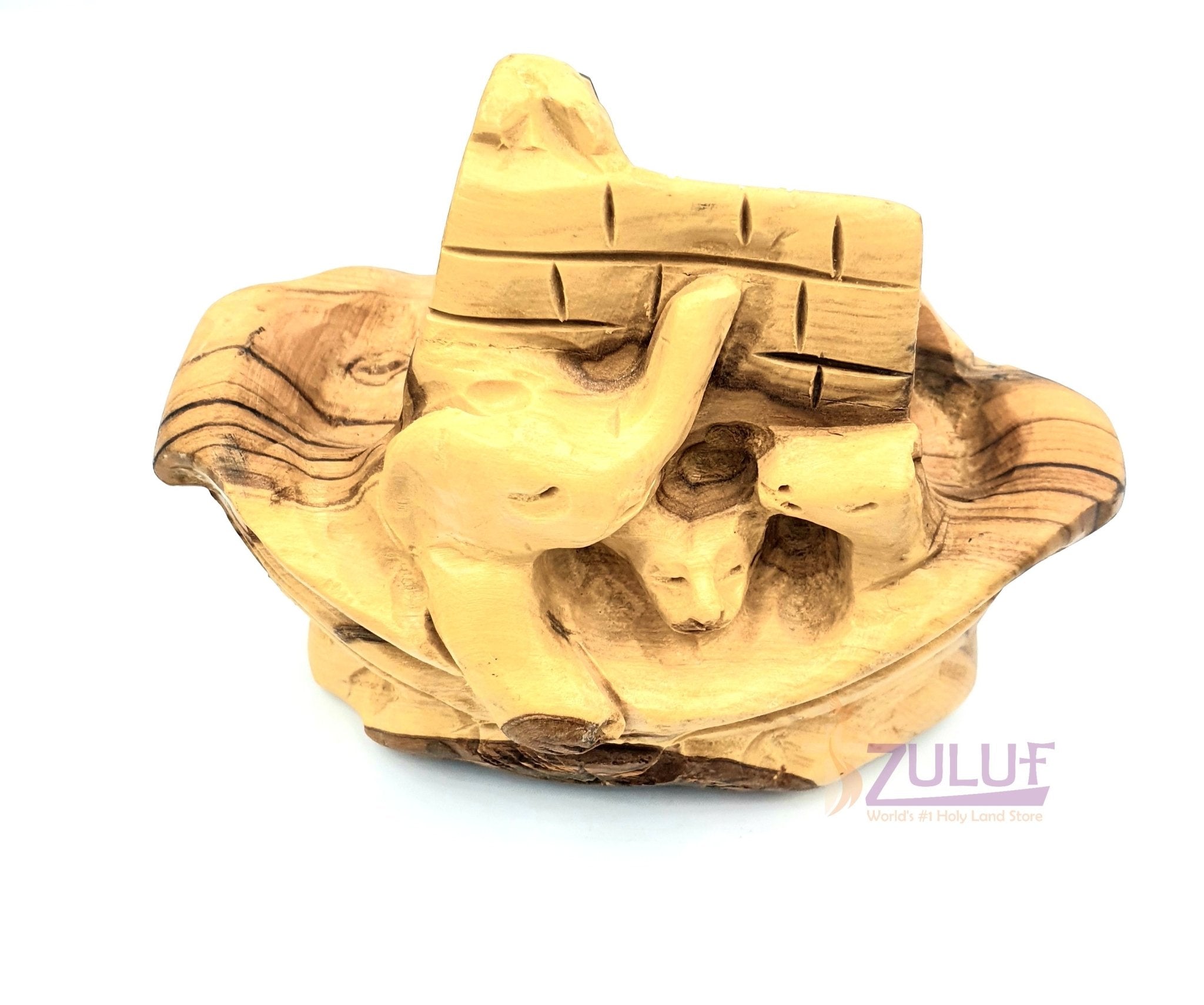 Olive wood Noah's Ark Statue Holy Land Gift ANI004 - Zuluf