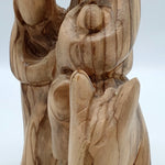 Sacred Artistry: Zuluf Large Hand-Carved Nativity Olive Wood Holy Family Flight to Egypt Statue - Jerusalem Israel - Christmas Religious Gift - Zuluf