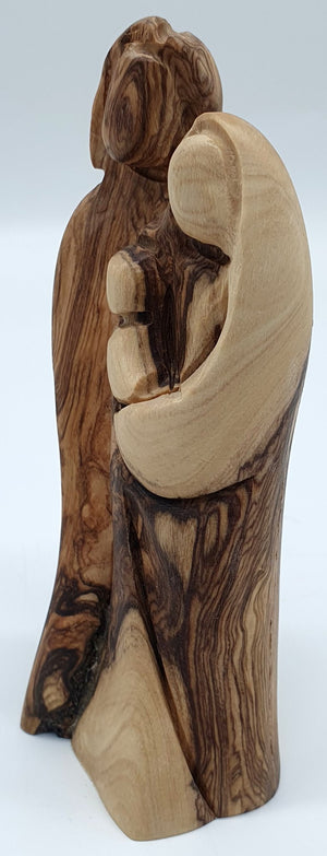 Sacred Elegance: Zuluf Handcrafted Olive Wood Family Figurine, Genuine Bethlehem Solid Wood for Nativity Set, Home & Office Décor - Zuluf
