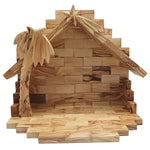 Zuluf Hand-Carved Nativity Set Scene with Authentic Bark Roof - Crafted in Bethlehem, 8.4 Inches - Zuluf