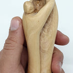Zuluf Handcrafted Olive Wood Statue: Virgin Mary and Baby Jesus - 5.3 Inches, Artisan Handcraft, Holy Land Souvenir - Zuluf