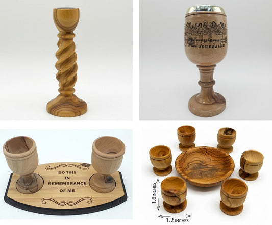 Faith in Every Detail: Olive Wood Cups and Candle Holders