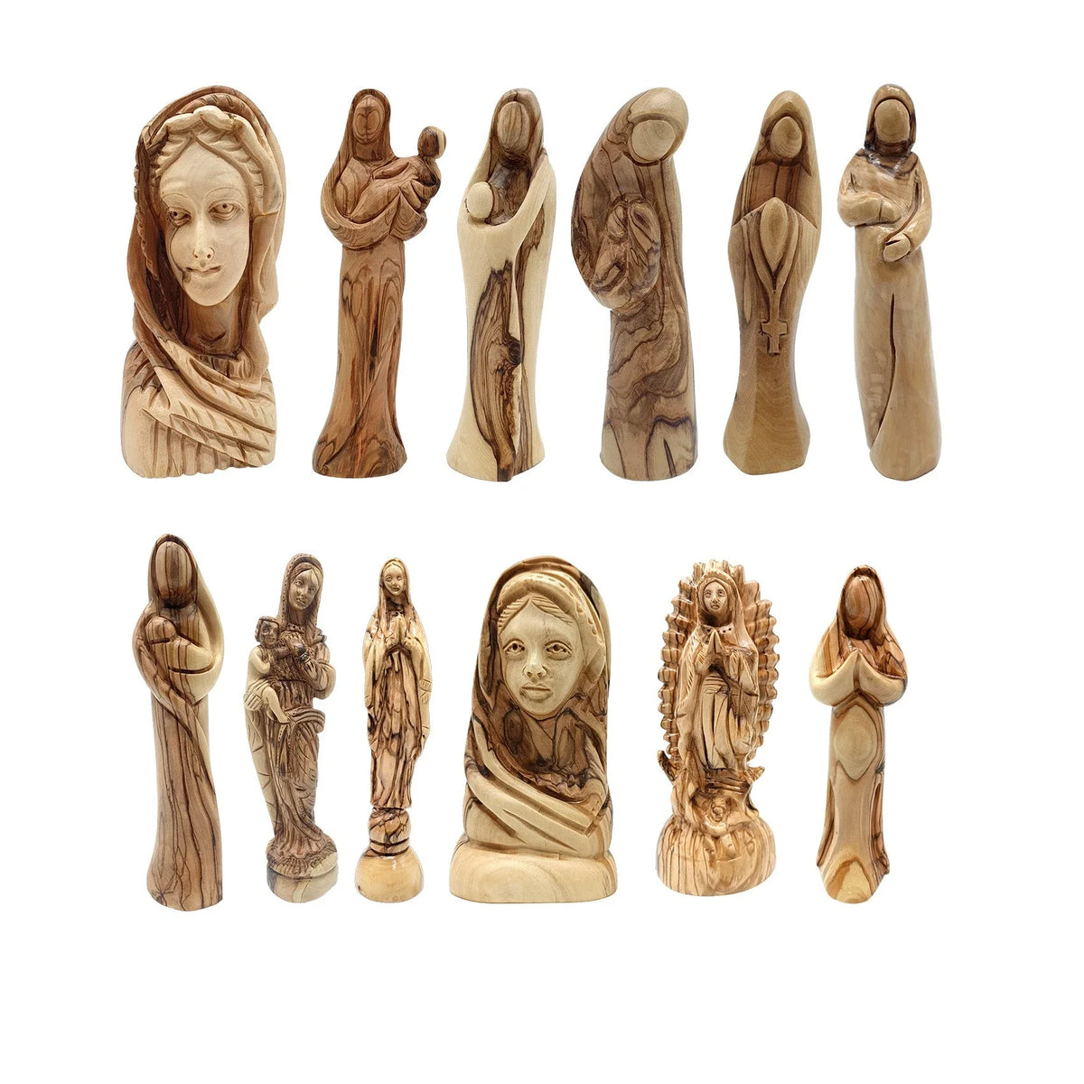 Zululf Olive Wood Angel Figurines, Hand-Carved in Bethlehem – Zuluf